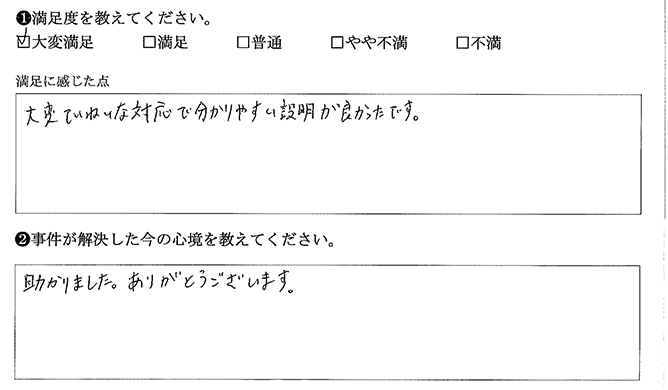 ていねいで分りやすい説明でした