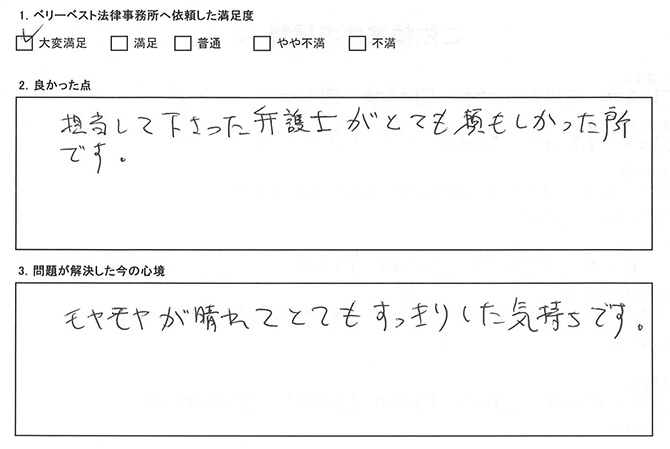 担当して下さった弁護士がとても頼もしかった